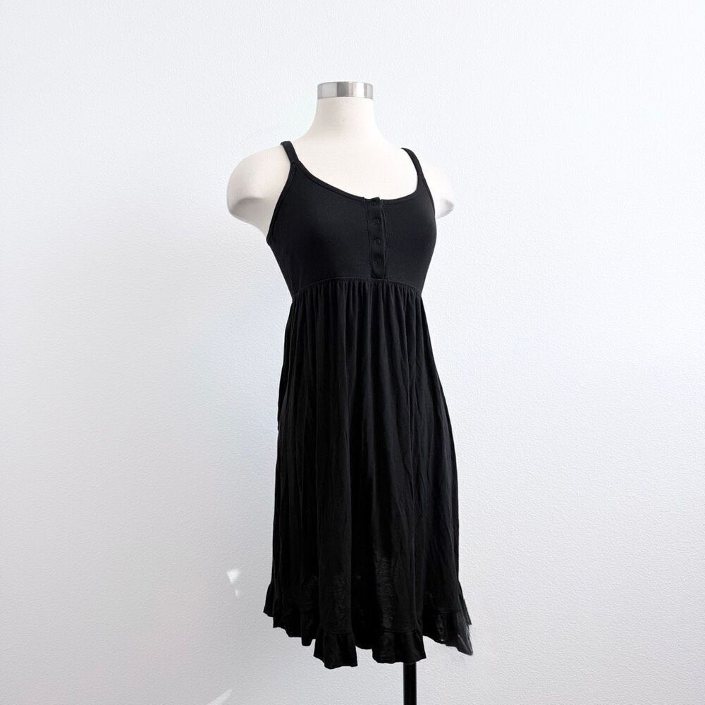 Joyspun Maternity Black Ruffle Mini Dress Henley Comfort Casual L